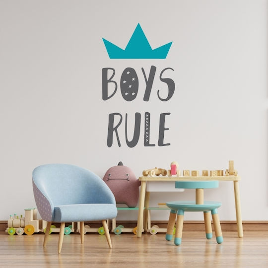 Wall Stickers For Kids Room Boys Rule - White