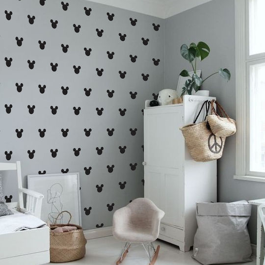 Wall Stickers For Nursery-kids Room Mickey Set Of 28pcs. - Silver
