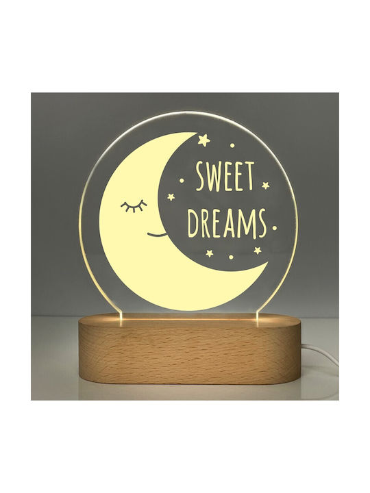 A Little Lovely Company Led Kids Decorative Lamp Light Beige 17x14cm