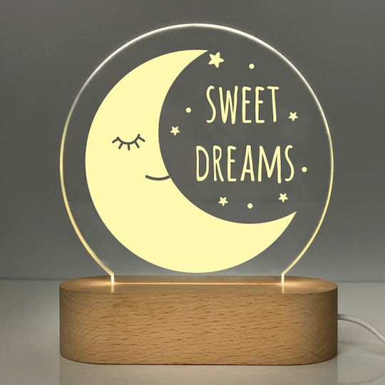 A Little Lovely Company Led Kids Decorative Lamp Light Beige 17x14cm