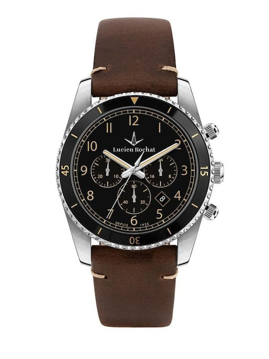 Lucien Rochat Watch Battery with Leather Strap Lucien Rochat Watch Battery with Leather Strap