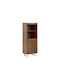 Benlivu 105 Living Room Display Cabinet made of Wood and Metal with Glass White Brown 55x35x140cm