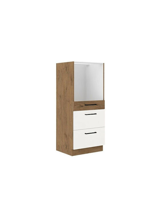 Upper Oven Cabinet Floor Light Brown 60x57x145cm
