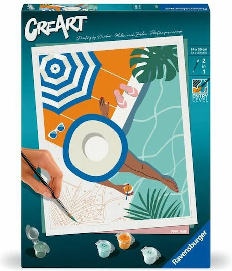 Ravensburger Creart Рисуване по номера за възрастни Релаксиращи моменти край басейна