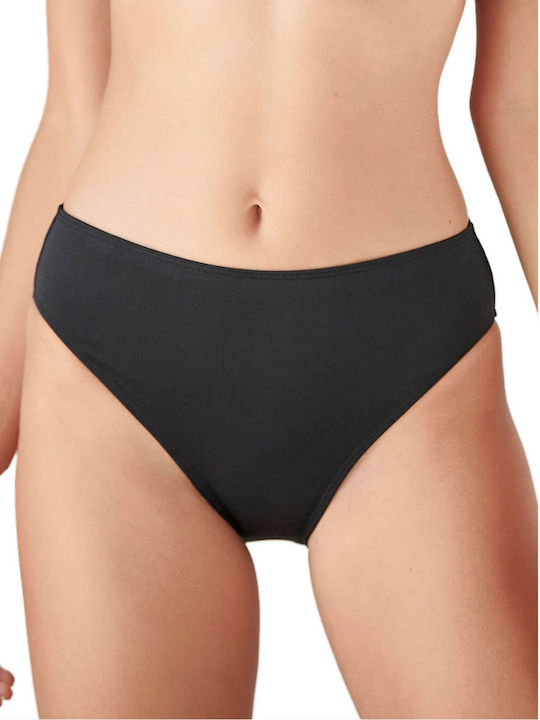Blu4u Bikini Slip Ψηλόμεσο Blu4u Solids - Μαυρο