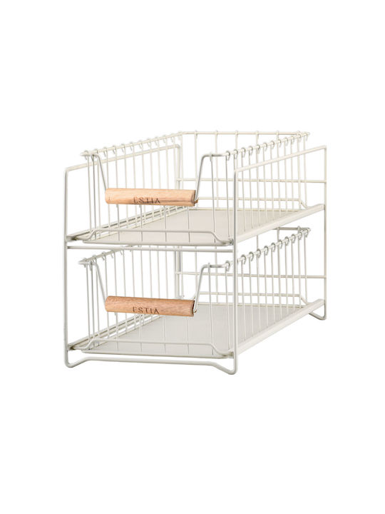 Estia Allure Kitchen Organizer Racks Metallic in Beige Colour 36.5x20.7x25cm