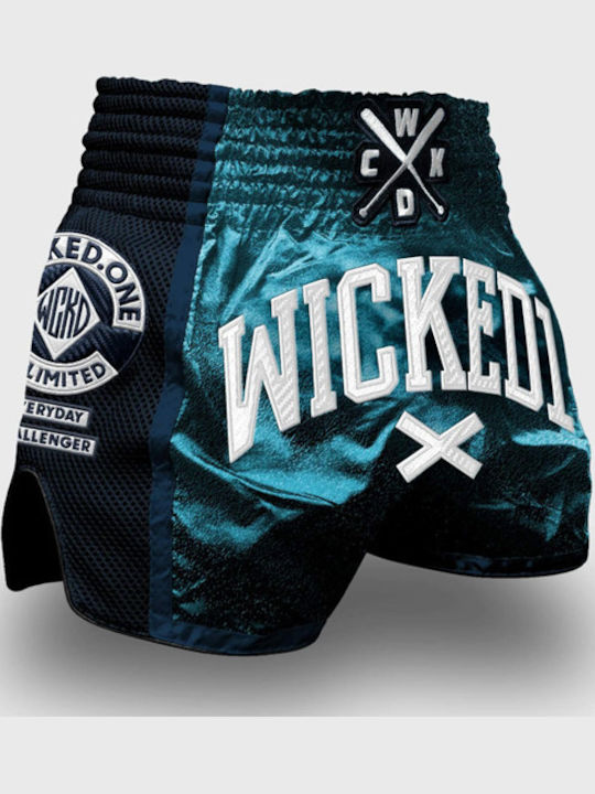 Wicked1 Men's Kick/Thai Boxing Shorts Blue