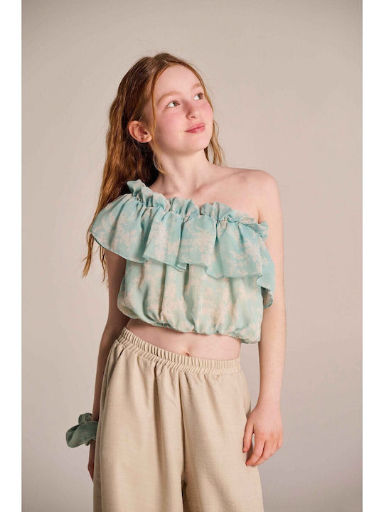 Kids' Crop Top Sleeveless Light Blue