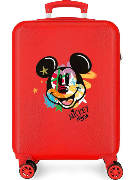 Disney Παιδική Βαλίτσα Ταξιδίου Καμπίνας Σκληρή Κόκκινη με 4 Ρόδες Ύψους 55εκ.