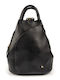 Leder Damentasche Rucksack Schwarz