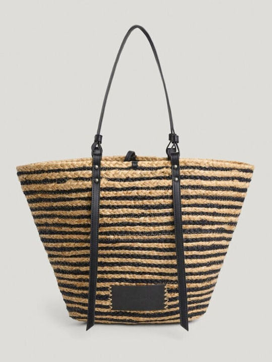 Tote Collection Ψάθινη Γυναικεία Τσάντα Tote Χειρός Μαύρη