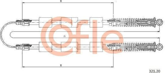 Handbrake Cable Fiat Seicento 187 98->10 Malo 21424 21424-10054