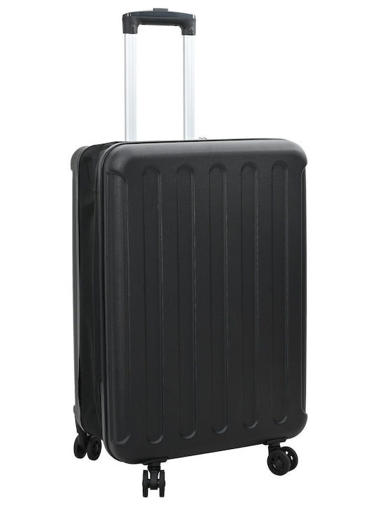 vidaXL Cabin Hard Black Suitcase With 4 Wheels Height 55.5cm