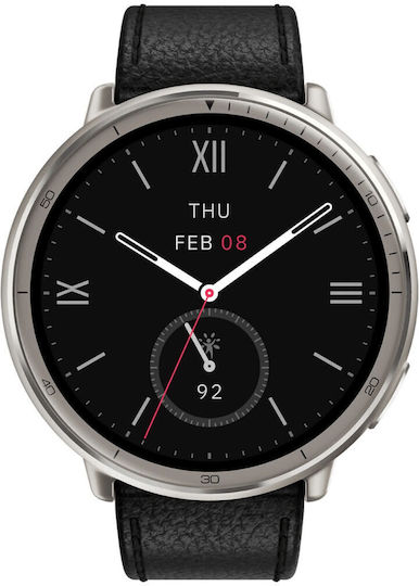 Amazfit Active 2 Oțel inoxidabil 44mm Smartwatch (Black Leather
