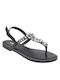Women's Flat Sandals in Black Color