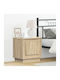 Bedside Table with Fabric Upholstery Sonoma Oak 44x34.5x45cm