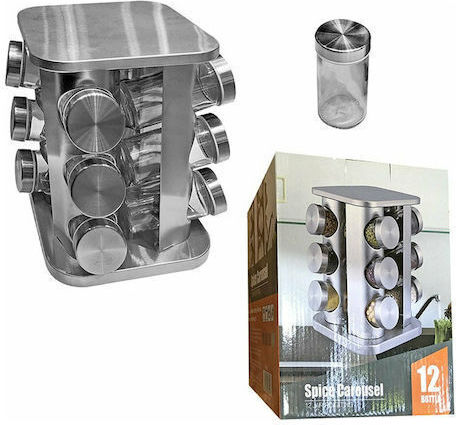 Gewürzbehälter Glas auf Ständer Silberne 12Stück 12Stück