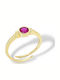 Mentzos Ring with Stones made of Silver Gold Plated