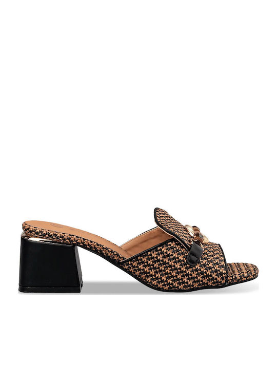Envie Shoes Δερμάτινα Mules με Τακούνι σε Μαύρο...