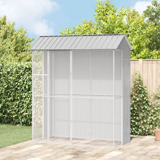 Vidaxl Bird Cage Grey 215x110x247 cm Steel Grey