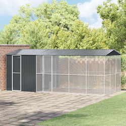 Vidaxl Bird Cage Extension Anthracite 310x640x247 cm Steel Grey