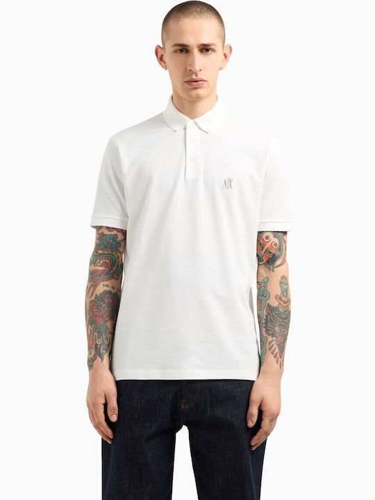 Armani Exchange Tricou Polo Alb