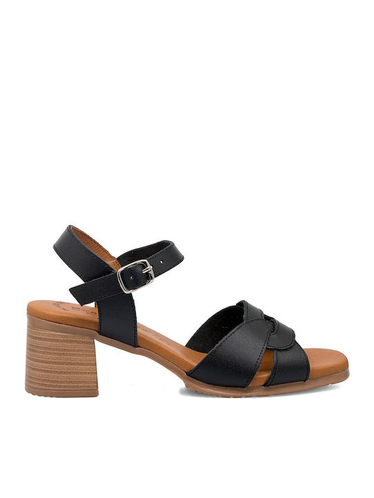 Eva Frutos Leder Sandalen Schwarz