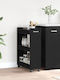 vidaXL Wooden Kitchen Trolley 3 Tiers Black 60x22x79cm