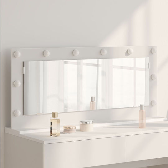 vidaXL Καθρέπτης Μακιγιάζ Τοίχου με Φως 18x18cm Λευκός