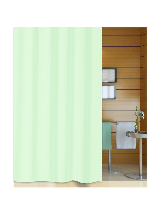 San Lorentzo Vinyl Shower Curtain 180x180 with Rings Mint 180w x 180h