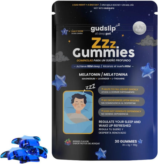 Gudslip Melatonin 1mg Συμπλήρωμα για τον Ύπνο 30 ζελεδάκια
