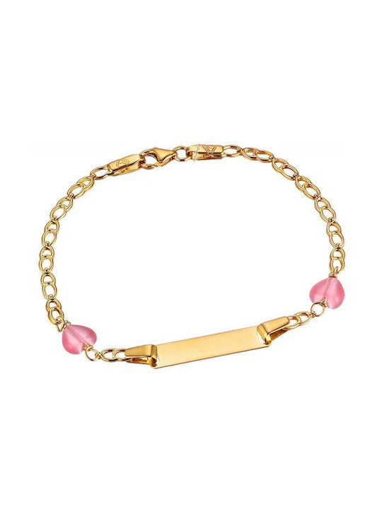 Atofio Kosmima Kids Bracelet ID from Gold 14K with Heart