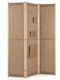 Costway Folding Room Divider with Storage Pockets and Hooks 170 X 121 Cm High-Quality Faux Linen Sturdy Wooden Frame Jv11821na