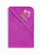 Beboulino Baby Hooded Towel with Hood Flowers 75x75cm