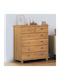 Chest of Drawers of Solid Wood Brown 91x40x95.5cm
