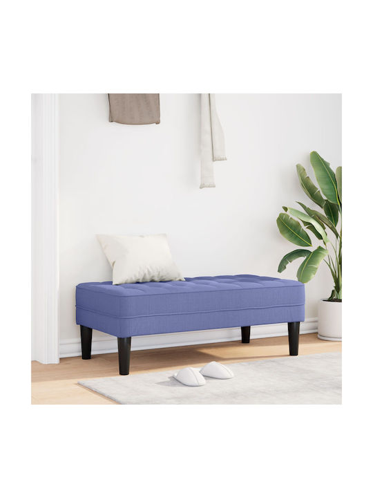 Taburet Tapițat cu Țesătură Albastră 113x57x39 cm