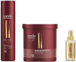 Set Londa Velvet Oil Șampon 250ml + Tratament 750ml + Ulei 30ml Set Londa Velvet Oil Șampon 250ml + Tratament 750ml + Ulei 30ml