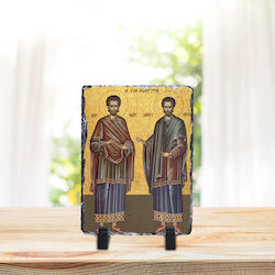 Каменни Свети Анаргирови-16x30см-правоъгълни-лъскави