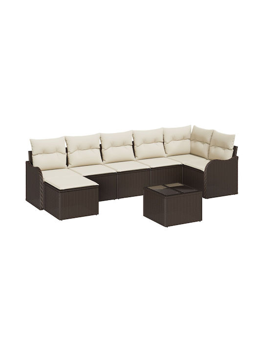 Zweisitziges Sofa Außenbereich Rattan mit Kissen 55x55x37cm