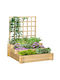 Outsunny Wooden Planter Box with Lattice Elm 95x95x110cm