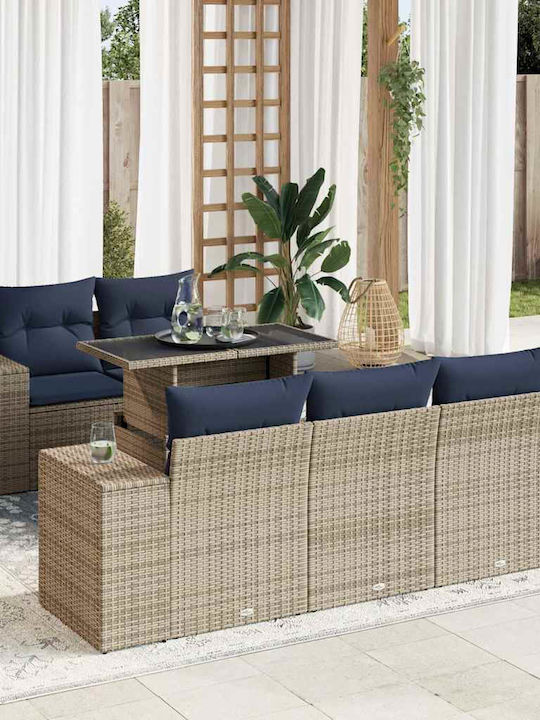 Garten- und Outdoor-Möbelsets 6 Stück Grau mit ...