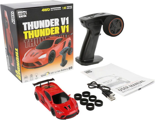 Modster Mini Racer Thunder V1 Τηλεκατευθυνόμενο Αυτοκίνητο Κόκκινο