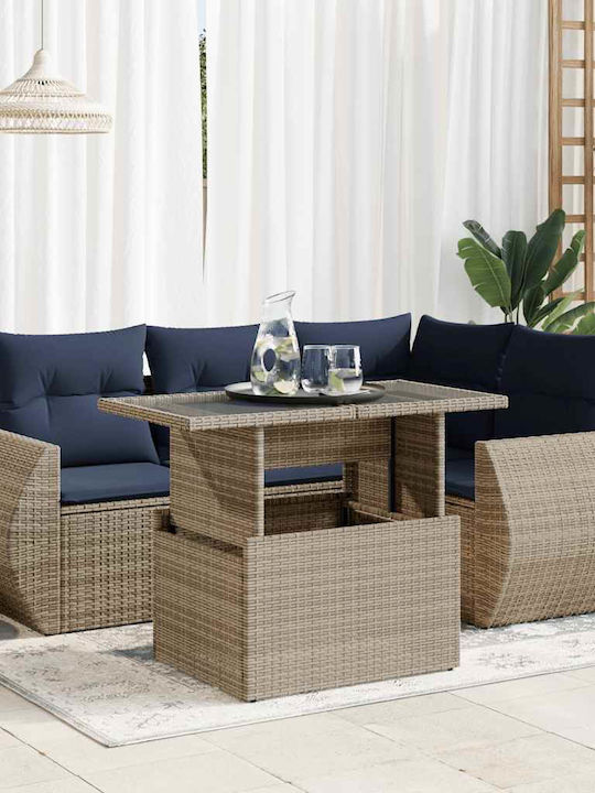 Garten- und Outdoor-Möbelsets 5 Stück Grau mit ...