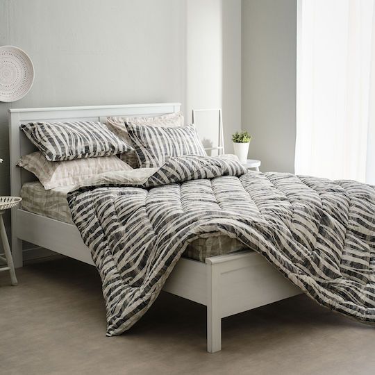 Charalambidis Textiles Safari Σετ Σεντόνια Υπέρδιπλα 220x260εκ. Γκρι (4τμχ)