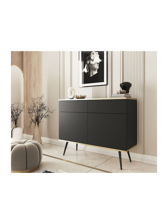 Sideboard Oro Wooden with Drawers Charcoal 107x...