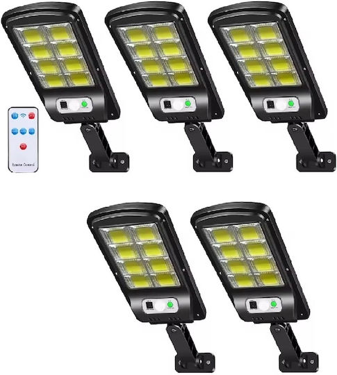 Jortan Set 5 Lămpi Solare Stradal cu Senzor de Mișcare și Telecomandă IP67 36bucx11bucx4buccm