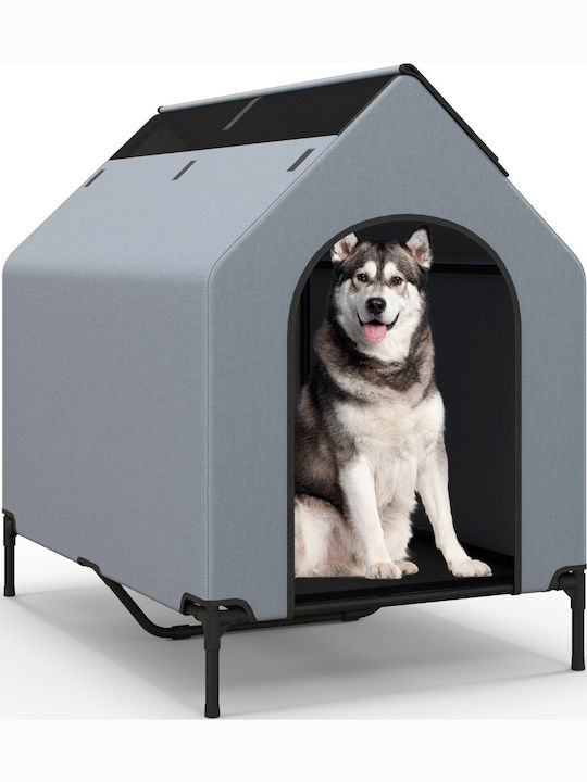 Costway Легло за куче Малка къща Сив 75x110см.