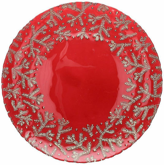 Tognana Ornament de masă de Crăciun Platou De sticlă Roșu