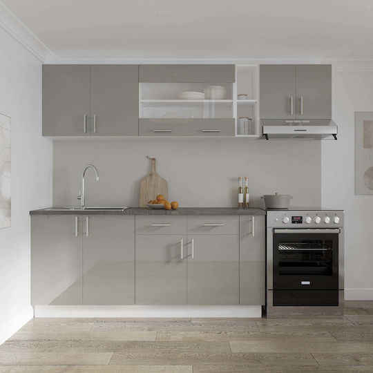 Floor Cabinet Glossy Grey/white 80x50x80cm