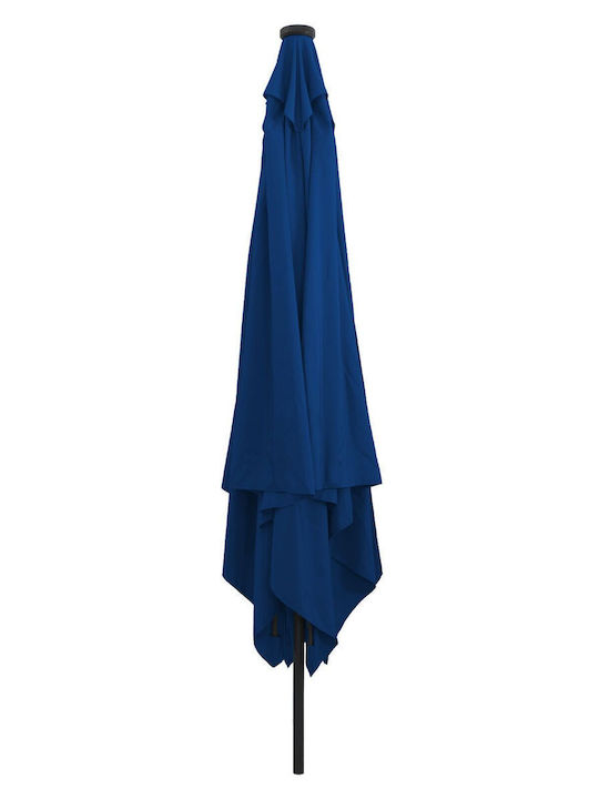 Umbrelă Pătrată Din Aluminiu Albastră 3x3xÎnălțime 2.49m